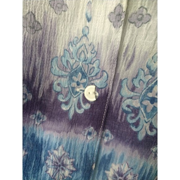 Alfred Dunner Woman 20W Semi Sheer Shirt Collared Ruffle Sleeve Cottage... - Picture 5 of 10